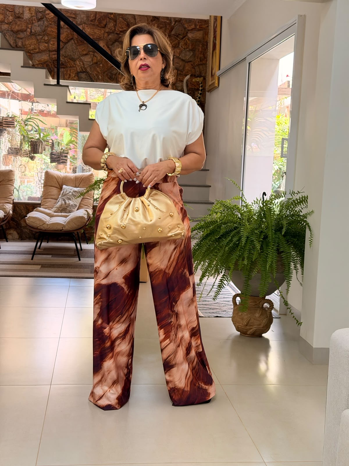 Calça estampada Fluity