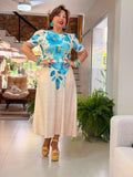 Vestido Mídi Estampa Azul